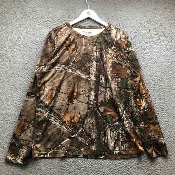 Realtree Camo Long Sleeve T-Shirt Mens XL Camouflage Hunting 100% Polyester - Picture 1 of 4